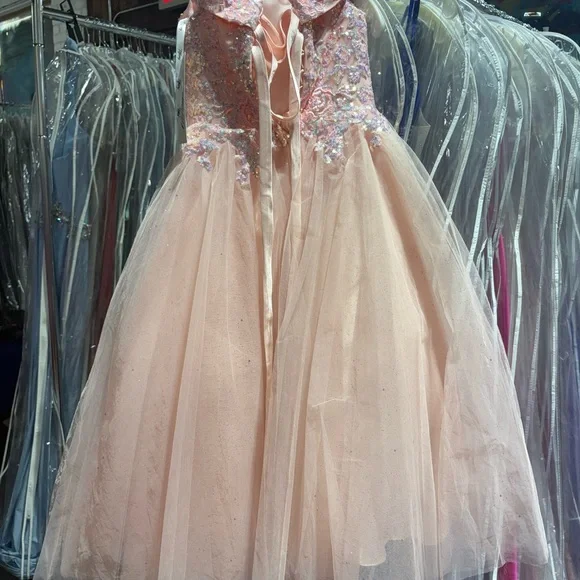 Tiffany Designs Pink Sequin Kids Formal Dress
